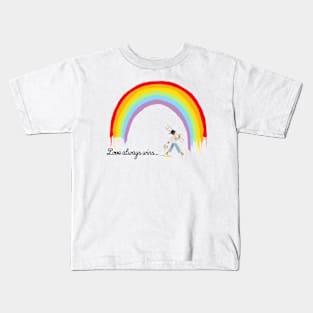 Love Always Wins Rainbow Kids T-Shirt